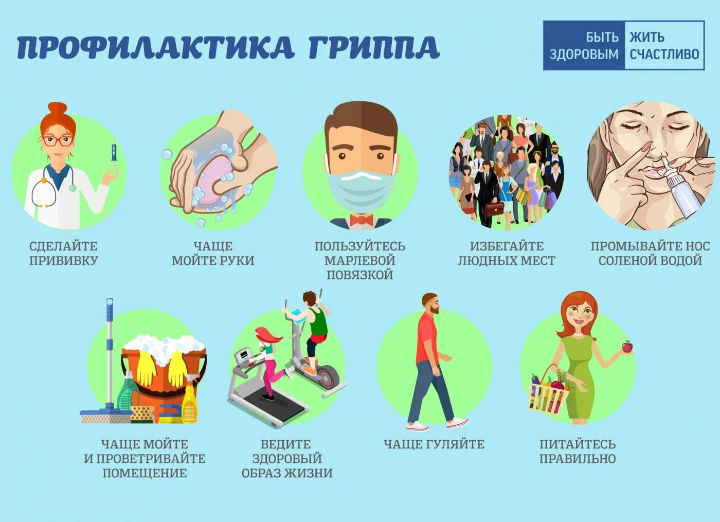 5 правил по профилактике гриппа